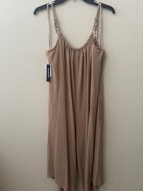 Glamour Women's Pant Jumpsuit, Sand color - Size L